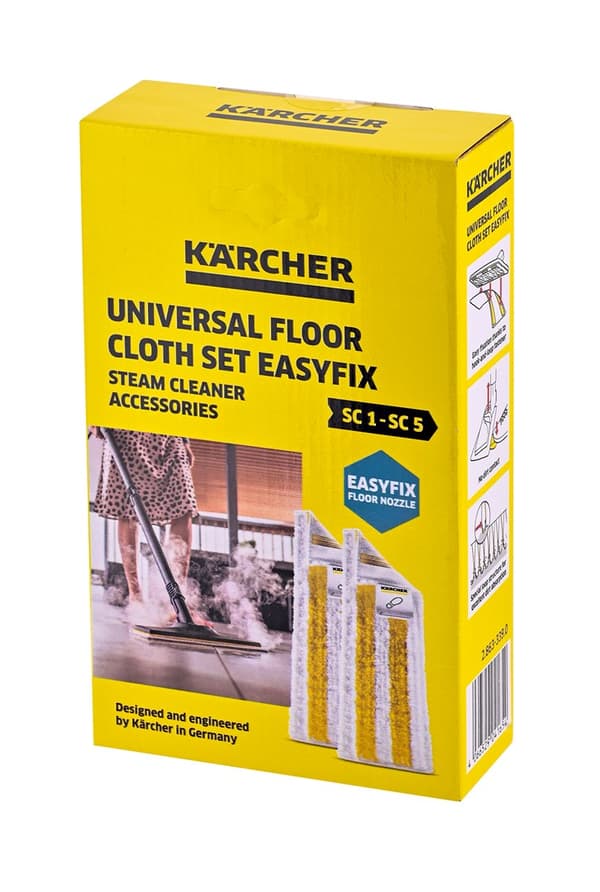 Kärcher Universal golvduksset EasyFix Mopp engångsduk Vit, Gul