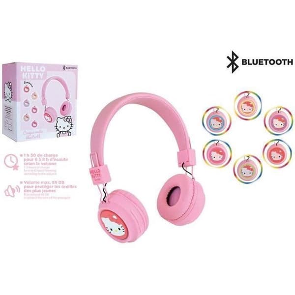 Justerbart Bluetooth-headset med mikrofon - HELLO KITTY - USB-kabel - Lydkabel - Fra 3 år
