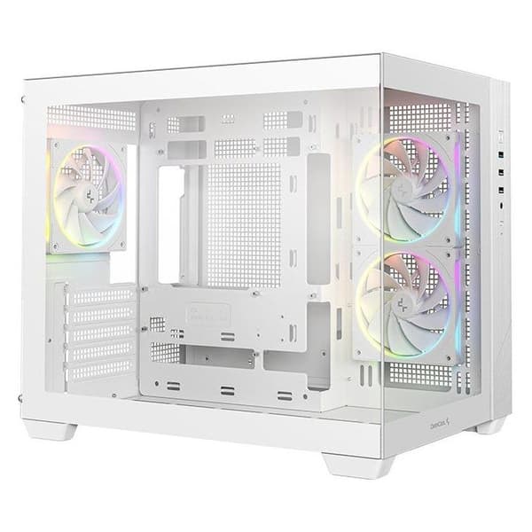 PC-chassi - DEEPCOOL - CG330 - Minitorn - Micro-ATX-formfaktor - Inkluderar 3 ARGB-fläktar - Vit