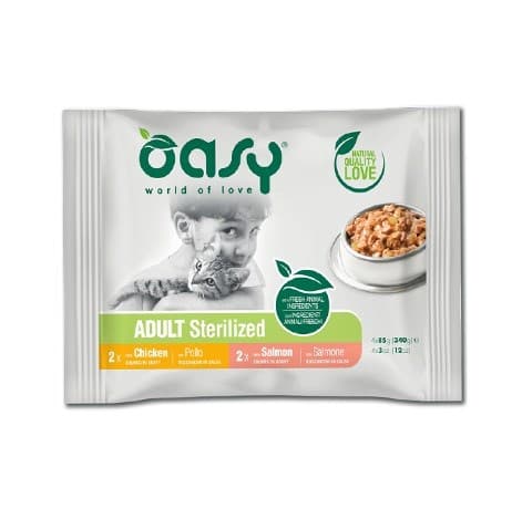 OASY Chunks i sås Multipack Steriliserad urval - våtfoder för katter - 4x85g