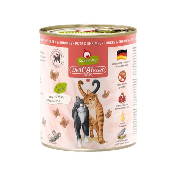 GRANATAPET DeliCATessen Kalkun og rejer - vådfoder til katte - 800 g