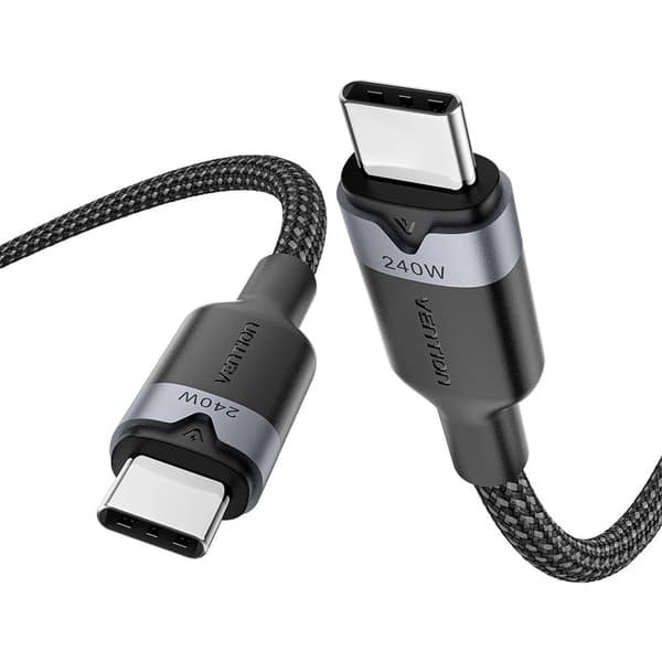 USB-C til C 2.0 Vention3.1 5A 240W 2m sort kabel