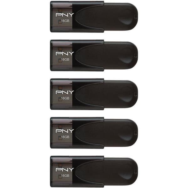 Sæt med 5 USB 2.0 flashdrev - PNY - 4 stk. à 16 GB