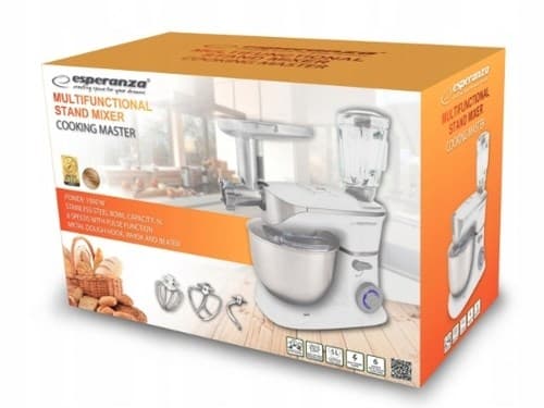 Esperanza EKM025 foodprocessor 1000 W 5 L Rustfrit stål, Hvid