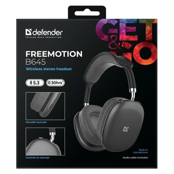 HOVEDTELEFONER DEFENDER BLUETOOTH FREEMOTION B645 SORT