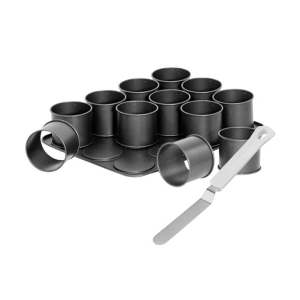 ZENKER Mini kagebageplade og glasurspatel - sort metallisk