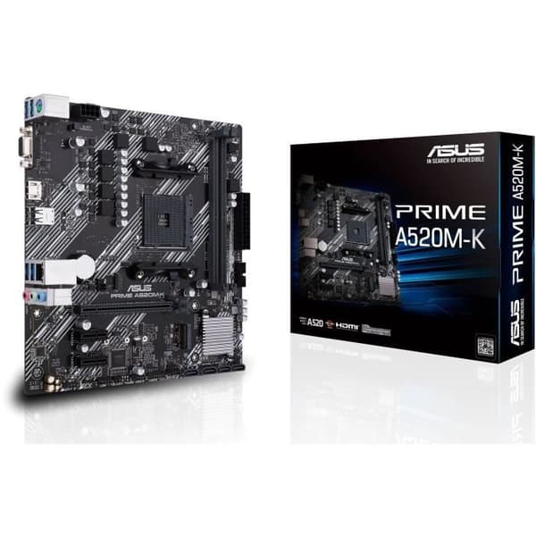 Moderkort - ASUS - PRIME A520M-K - AMD A520 - Micro ATX - 64 GB RAM