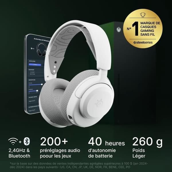 Trådlöst spelheadset - STEELSERIES - Arctis Nova 3XW - 40 timmars batteritid - Bluetooth - Xbox-kompatibel