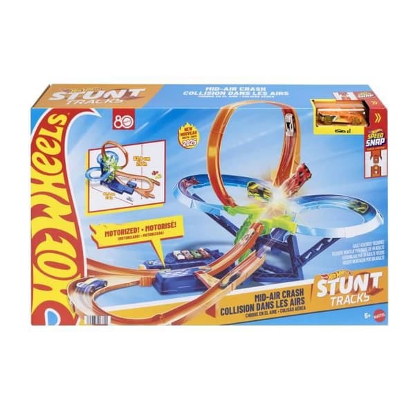 Hot Wheels - Multi Crash Track - Moottoroitu tehostussarja ja auto - Hot Wheels - JFD12
