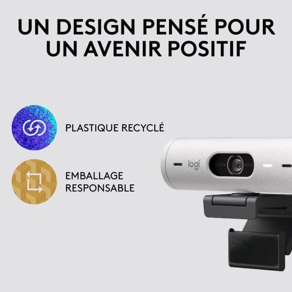 Logitech - Brio 500 HD Webcam med Auto - White Expo