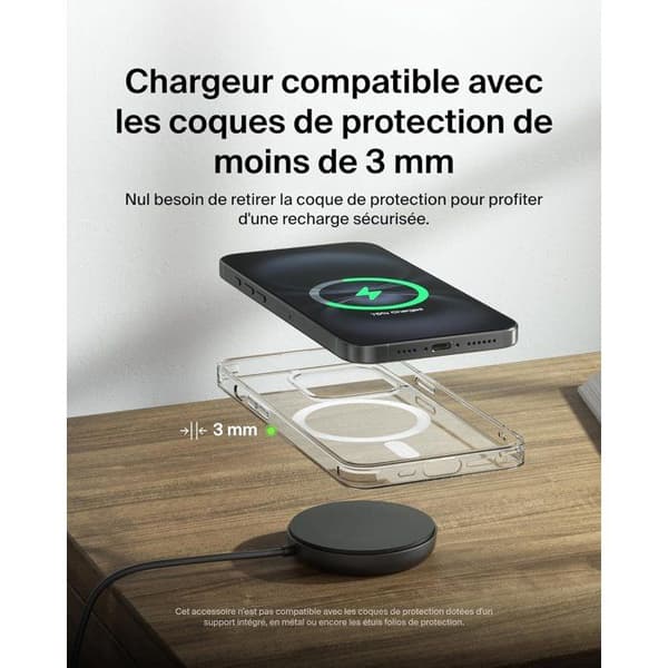 Laddningsplatta - BELKIN - USB-C - 15W - Svart