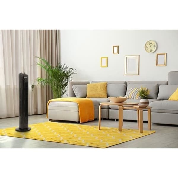 Oceanic søjleventilator - 45W - Højde 78 cm - 3 hastigheder - Oscillerende - Timer - Sort