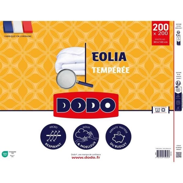 DODO - Påslakan Temperate 300 g/m² - EOLIA - 200 x 200 cm - Vit