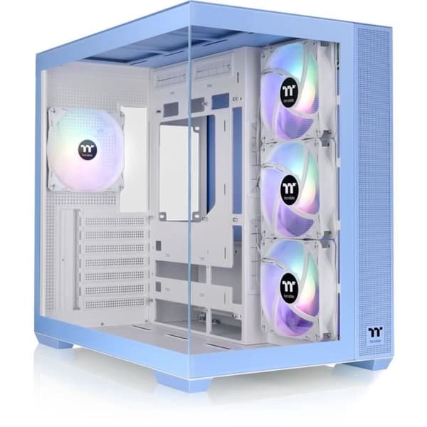 PC-chassi - THERMALTAKE - View 380 TG ARGB Hydrangea Blue - Midi Tower - ATX - Härdat glas - Blå