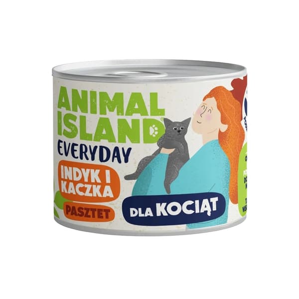 ANIMAL ISLAND Everyday kalkun og and til killinger - vådfoder til katte - 185 g