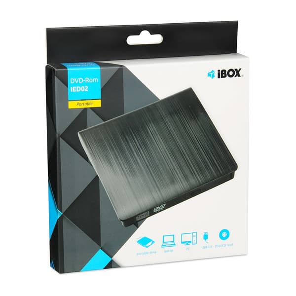 iBox IED02 optisk diskdrev DVD-ROM Sort