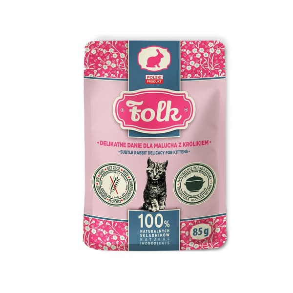 FOLK Kitten Subtil kanindelikatess - vådfoder til katte - 85 g