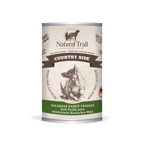NATURAL TRAIL Country Side Wild Boar Rabbit Deer - Vådfoder til hunde - 400 g