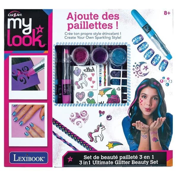 LEXIBOOK - 3-i-1 Glitter Skønhedssæt