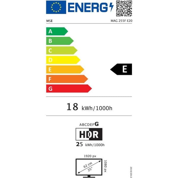 PC-gamerskærm - MSI - 25 tommer - Full HD - 200 Hz - Rapid IPS-panel - 0,5 ms - MAG255F E2