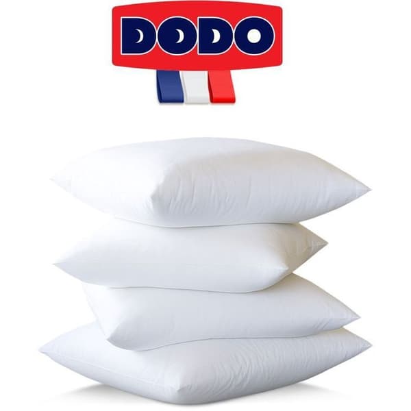 DODO - Sæt med 4 store bløde hynder - 60 x 60 cm - 100% polyester VOLUPT'AIR - Hvid