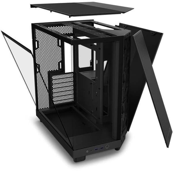 Midi-tower-chassi - NZXT - H6 Flow - Dubbelkammarchassi - Svart - 5 fläktar ingår