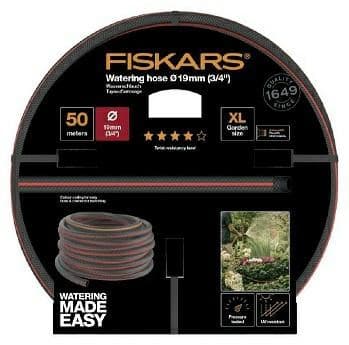 Fiskars 1027111 trädgårdsslang 50 m Ovanmarksslang Svart, Röd