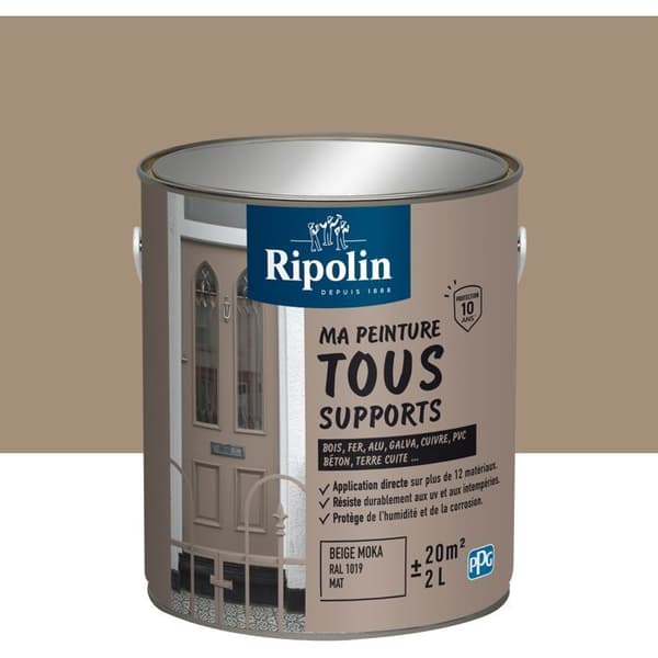 Multifunktionsfärg - Mocha Beige - RAL 1019 - Matt - Ripolin - 2L