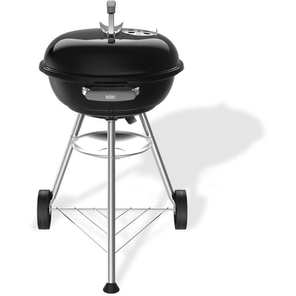 Weber Compact Kettle Charcoal Grill - 47 cm diameter - Emaljerat stål - Ventilationshål - 6 kuvert - Svart