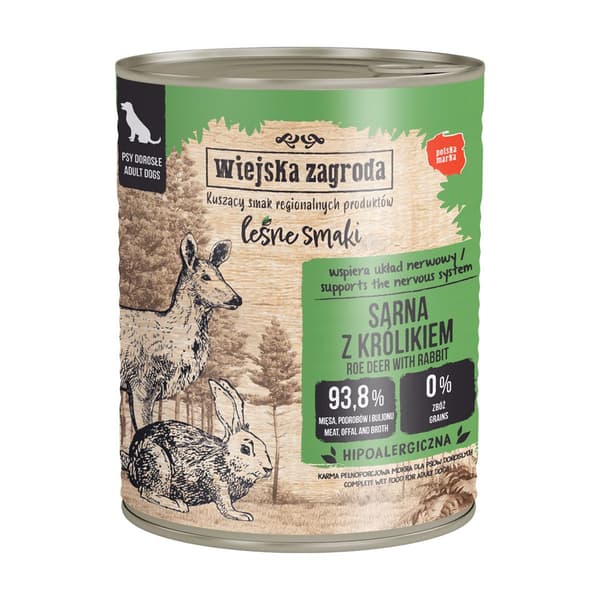 Rural Farm Forest Flavors Rådyr med kanin - vådfoder til hunde - 800 g