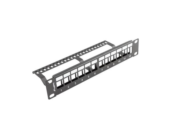 Lanberg Patch Panel Blank 12-porttinen 1U 10" musta