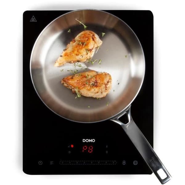 DOMO DO332IP - Induktionskogeplade 1 brænder - 2000W - Touchscreen - Digital timer 3 timer - 8 effektniveauer - 20 cm