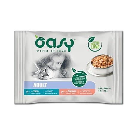 OASY Chunks i sovs Multipack Fiskeudvalg - vådfoder til katte - 4x85g