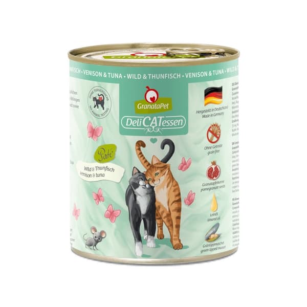 GRANATAPET DeliCATessen Hjort- och tonfiskvåtfoder för katter - 800 g