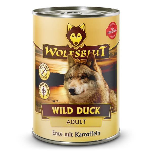 WOLFSBLUT Vildanka Anka med potatis - våtfoder för hundar - 395 g