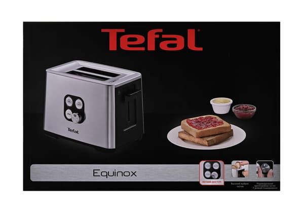 Tefal Equinox TT420D 7 2 skiver Sort, Rustfrit stål