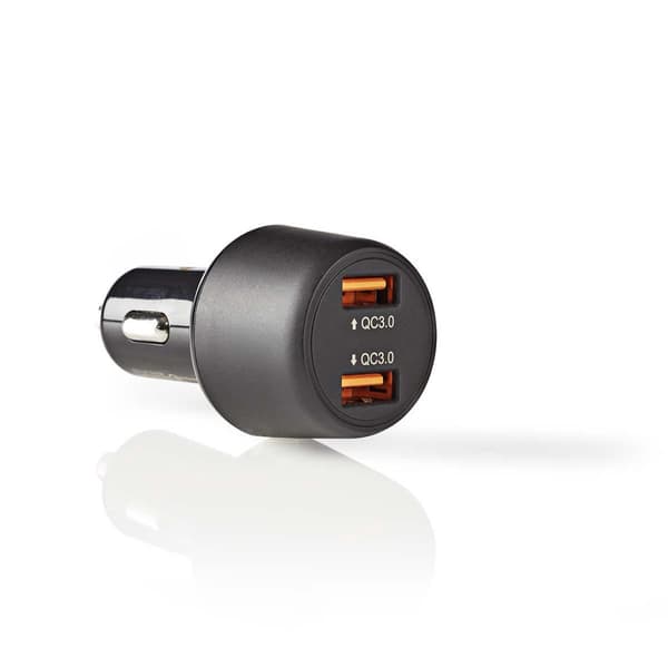 Nedis CCQC600ABK Biloplader 3.0 A 2x USB (QC 3.0) Sort