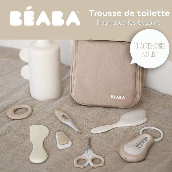 Toilettilaukku - BEABA - 10 asustetta - Savi