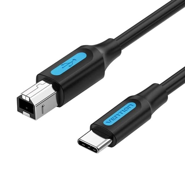 USB 2.0 skrivarkabel, hane typ C till hane B, 2 m