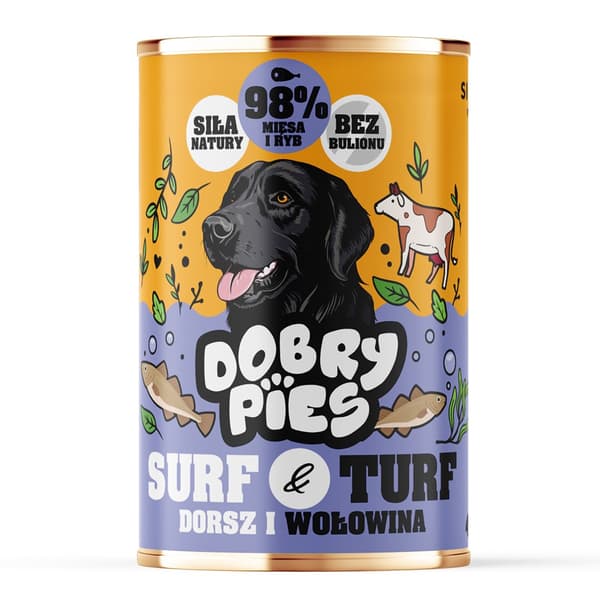 GOOD DOG Surf & Turf Ørred og vildt oksekød - vådfoder til hunde - 400 g