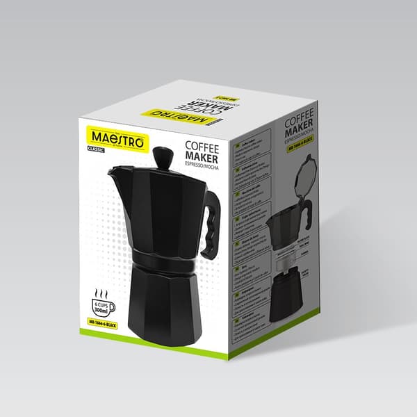 Maestro 6-kops kaffemaskine MR-1666-6-BLACK sort