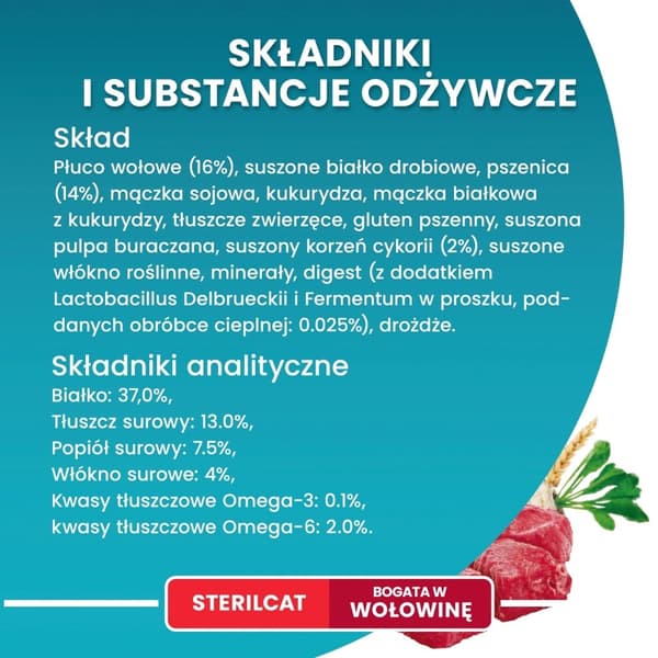 PURINA One Bifensis Sterilcat Oksekød - tørfoder til katte - 800 g