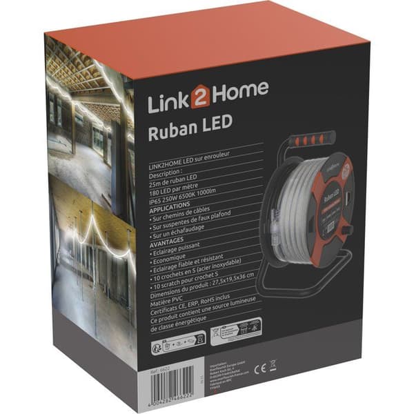 LED-kabeltromle - LINK2HOME - 25 m - 1000 Lm - 10 W