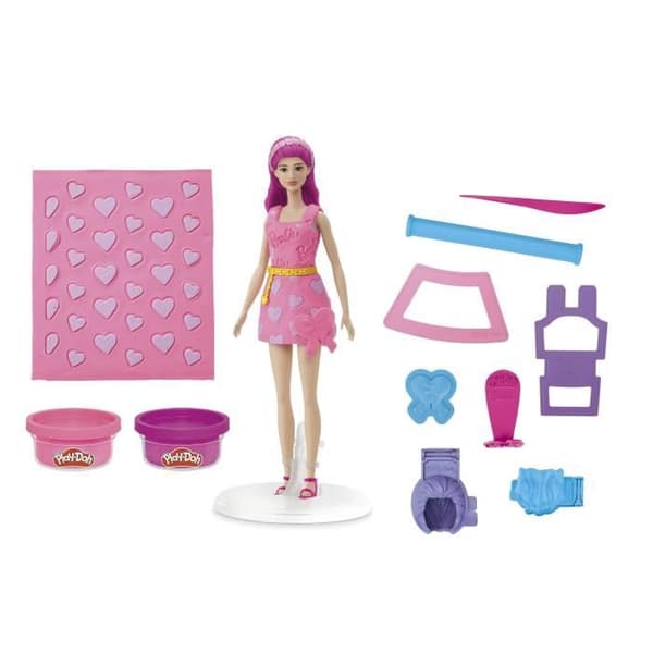 Play-Doh Barbie Hjerter og Hår, Modelleringsvoks Sæt