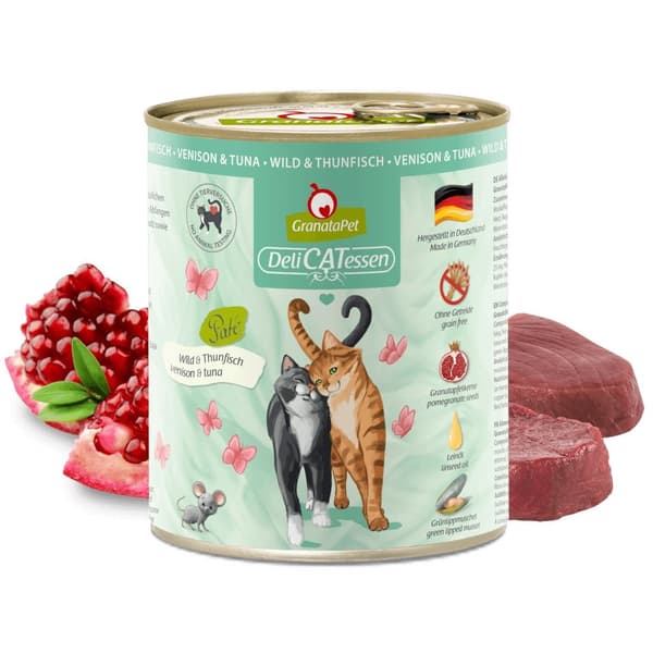 GRANATAPET DeliCATessen Hjort- och tonfiskvåtfoder för katter - 800 g