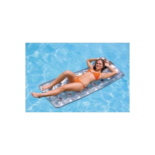 Uppblåsbar matta - Intex - Float - 90620 - Grå - Silver - Unisex