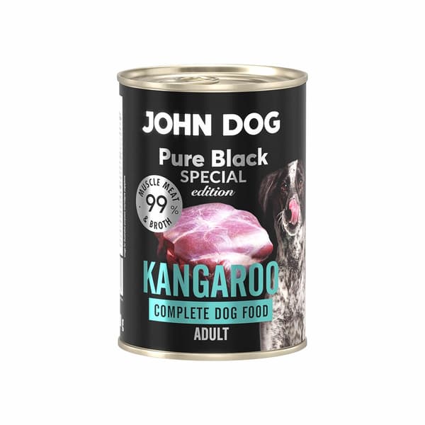 JOHN DOG Pure Black Special Edition Mono Kangaroo - våtfoder för hundar - 400 g