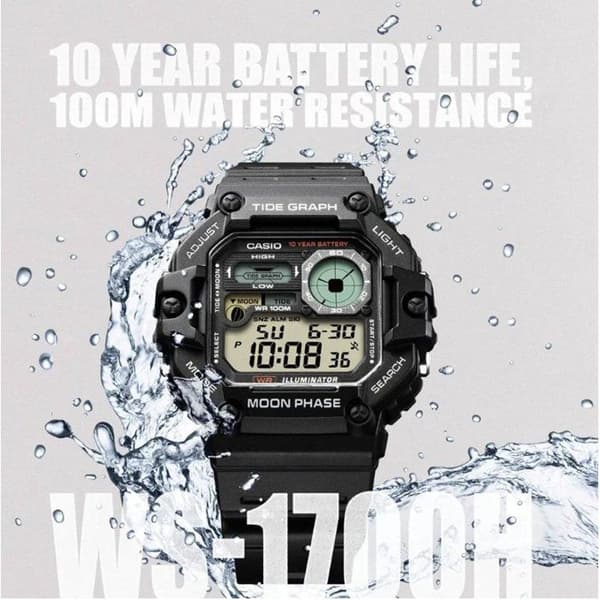 Ur - CASIO - WS-1700H - Unisex - Sort - Quartz - Digitalt