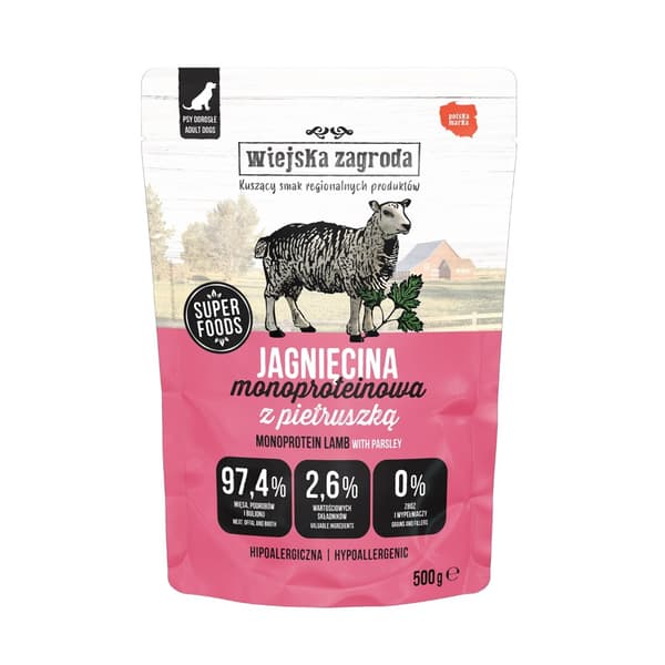 Rural Farm Monoprotein Lam - vådfoder til hunde - 500 g