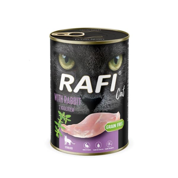 RAFI Kattefoder til voksne katte med kanin - 400 g